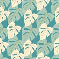 botanisch blad behang. tropisch patroon, palm bladeren bloemen achtergrond. abstract exotisch fabriek naadloos patroon. vector