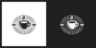 koffie wijnoogst logo ontwerp illustratie. koffie kop logo logo. koffie cafe logo illustratie ontwerp sjabloon vector