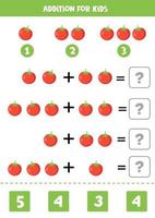 toevoeging voor kinderen met schattige cartoon rode tomaten. vector