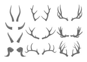 hoorns illustraties set vector