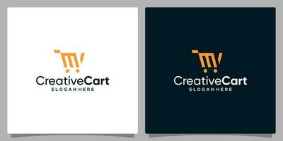 sjabloon ontwerp icoon logo vector boodschappen doen kar abstract met symbool eerste brief m. premie vector