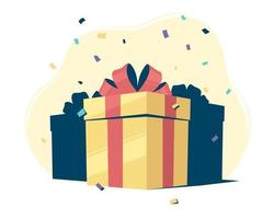 geschenkdozen met confetti vector