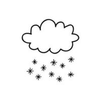 tekening schets besneeuwd wolk. vector