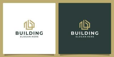 huis gebouw logo met eerste brief b. vector illustratie grafisch ontwerp in lijn kunst stijl. mooi zo voor merk, reclame, echt landgoed, bouw, gebouw, en huis.
