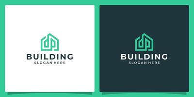 huis gebouw logo met eerste brief d en b. vector illustratie grafisch ontwerp in lijn kunst stijl. mooi zo voor merk, reclame, echt landgoed, bouw, gebouw, en huis.