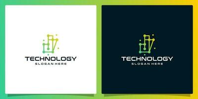 creatief logo eerste brief j abstract met technologie stijl en helling kleur. premie vector