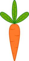 tekenfilm wortel icoon, symbool vegetarisme, voedzaam en gezond groenten vector