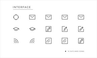 gebruikersinterface icon set met geschetste stijl vector