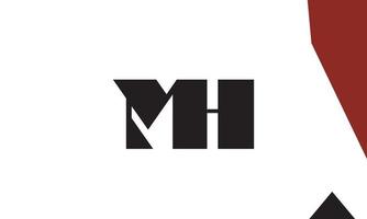 alfabet letters initialen monogram logo mh, hm, m en h vector