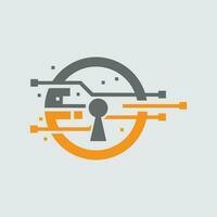 gegevens beveiligen schild veilig veiligheid technologie logo ontwerp sjabloon vector