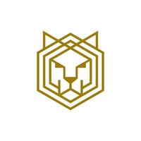 tijger hoofd vector illustratie van lineair stijl logo ontwerp sjabloon