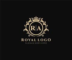 eerste ra brief luxueus merk logo sjabloon, voor restaurant, royalty, boetiek, cafe, hotel, heraldisch, sieraden, mode en andere vector illustratie.