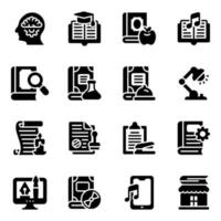 onderwijs icon set vector