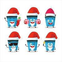 de kerstman claus emoticons met blauw markeerstift tekenfilm karakter vector