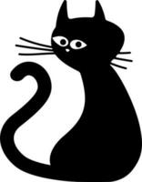 een silhouet van een kat in een heel vereenvoudigd kinderen stijl. vector. vector