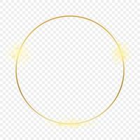 goud gloeiend cirkel kader geïsoleerd Aan achtergrond. glimmend kader met gloeiend Effecten. vector illustratie.