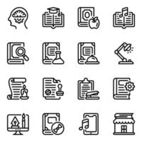 onderwijs icon set vector