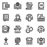 onderwijs icon set vector