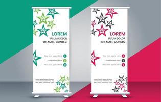 modern rollen omhoog banier ontwerp sjabloon. folder. Trekken omhoog. presentatie. brochure. poster. vector