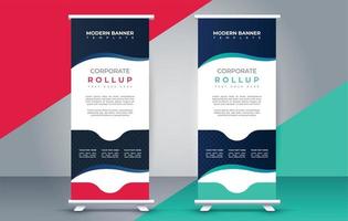 modern rollen omhoog standee ontwerp sjabloon. folder. Trekken omhoog. presentatie. brochure. poster. advertentie vector