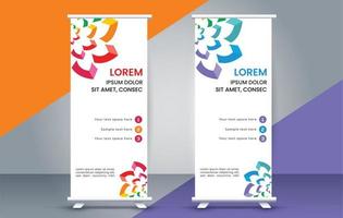 modern rollen omhoog banier ontwerp sjabloon. folder. Trekken omhoog. presentatie. brochure. poster. vector