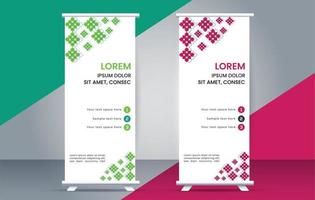 abstract rollen omhoog banier standee ontwerp sjabloon vector