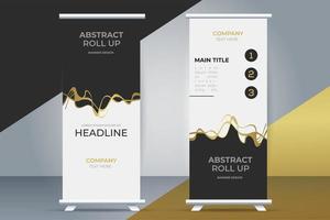 modern bedrijf rollen omhoog standee met gouden lint vector