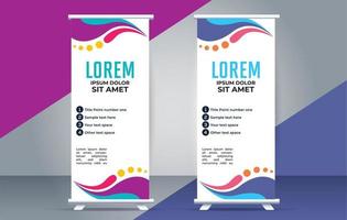 modern rollen omhoog banier ontwerp sjabloon. folder. Trekken omhoog. presentatie. brochure. poster. advertentie. vector