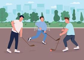 hockey egale kleur vectorillustratie vector