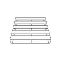 houten pallet vector illustratie Aan wit achtergrond . geïsoleerd isometrische schets hout container. isometrische vector schets houten pallet.