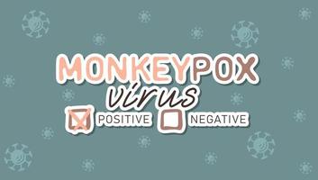 apenpokken virus positief sticker. vector illustratie