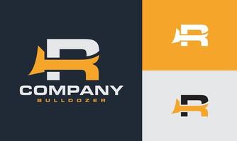 eerste r bulldozer logo vector