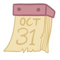 31 oktober kalender vector