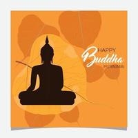 hand- getrokken Boeddha purnima vector vesak dag viering