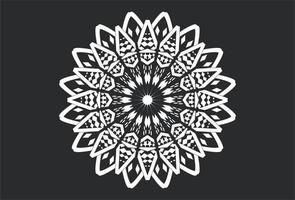 luxe mandala vector kunst patroon ontwerp. vector . mandala sneeuwvlok Aan zwart achtergrond