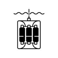 water sampler zwart lineair pictogram vector