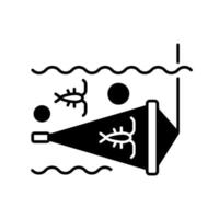 zooplankton netto zwart lineair pictogram vector