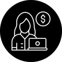 freelancer vrouw vector icoon stijl