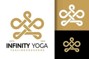 oneindigheid yoga logo vector icoon illustratie