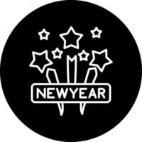 nieuw jaar viering vector icoon stijl
