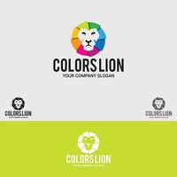 kleur leeuw logo ontwerp vector sjabloon set