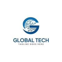 globaal technologie logo vector eerste brief g.