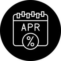 jaar- percentage tarief vector icoon stijl