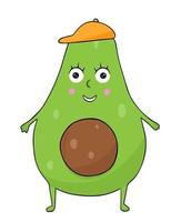 avocado schattig karakter vector