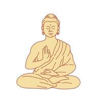 gautama boeddha zittend in lotushouding tekenen vector