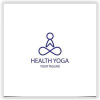 yoga studio welzijn logo met schoon en elegant lijnen stijl ontwerp vector illustratie logo premie elegant sjabloon vector eps 10