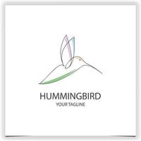 minimalistische kolibrie vogel logo ontwerp met pastel kleur en elegant lijnen stijl logo premie elegant sjabloon vector eps 10