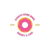 vlak donut logo ontwerp vector concept illustratie idee