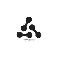 brief een met modern technologie punt vorm abstract logo vector