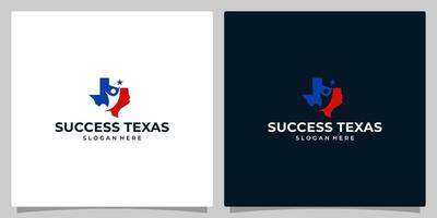 Texas staat kaart logo ontwerp sjabloon met succes mensen grafisch ontwerp vector illustratie. icoon, symbool, creatief.